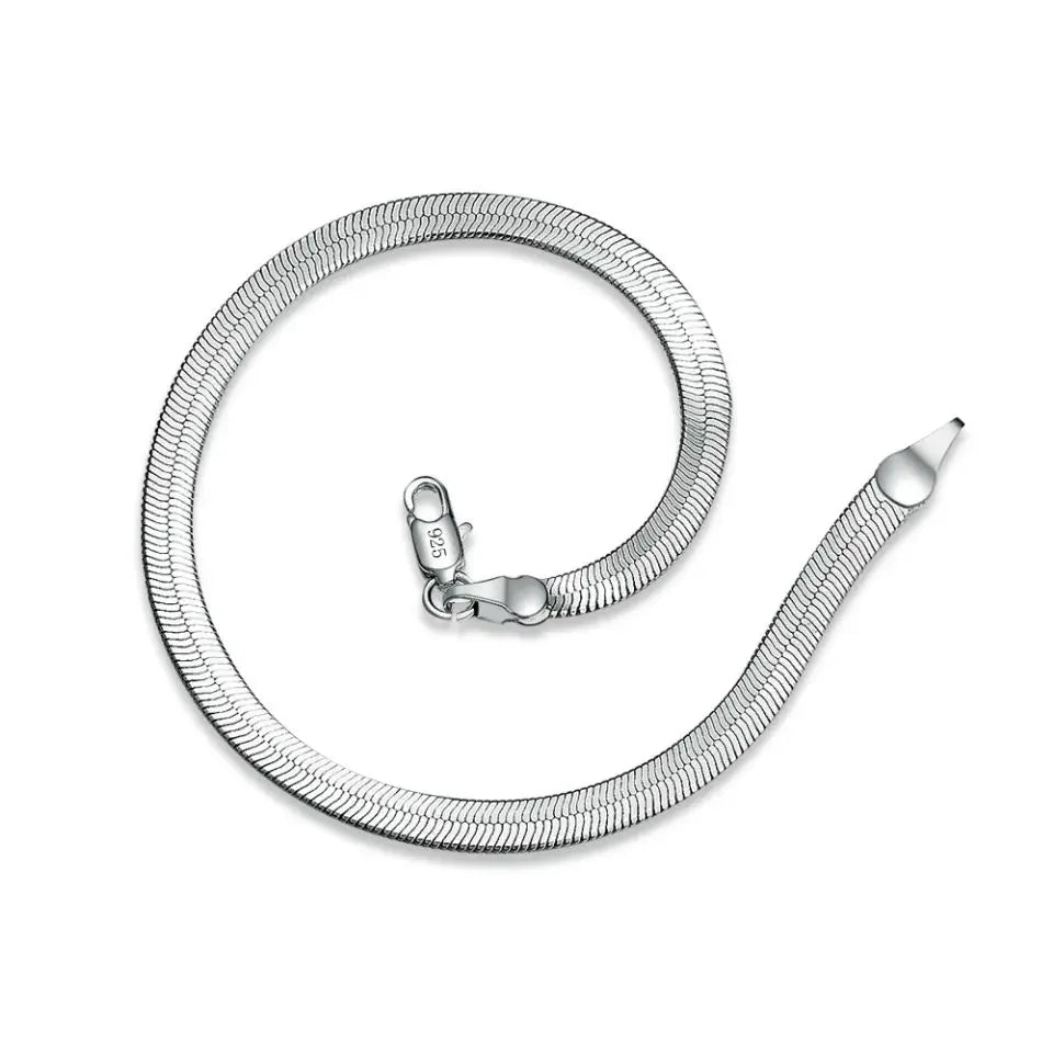 20,32 cm 18K Goldarmband 5MM seitliches Kettenarmband für Frauen Männer Mode Hochzeit Verlobung 925 Sterlingsilber Schmuck Geschenke