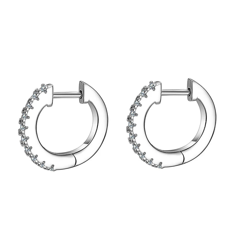NeeTim Vollständig Moissanite Ohrringe D Farbe Moissanite Labor Diamant 925 Sterling Silber Creolen Ohrringe Funkelnder Hochzeit Feiner Schmuck