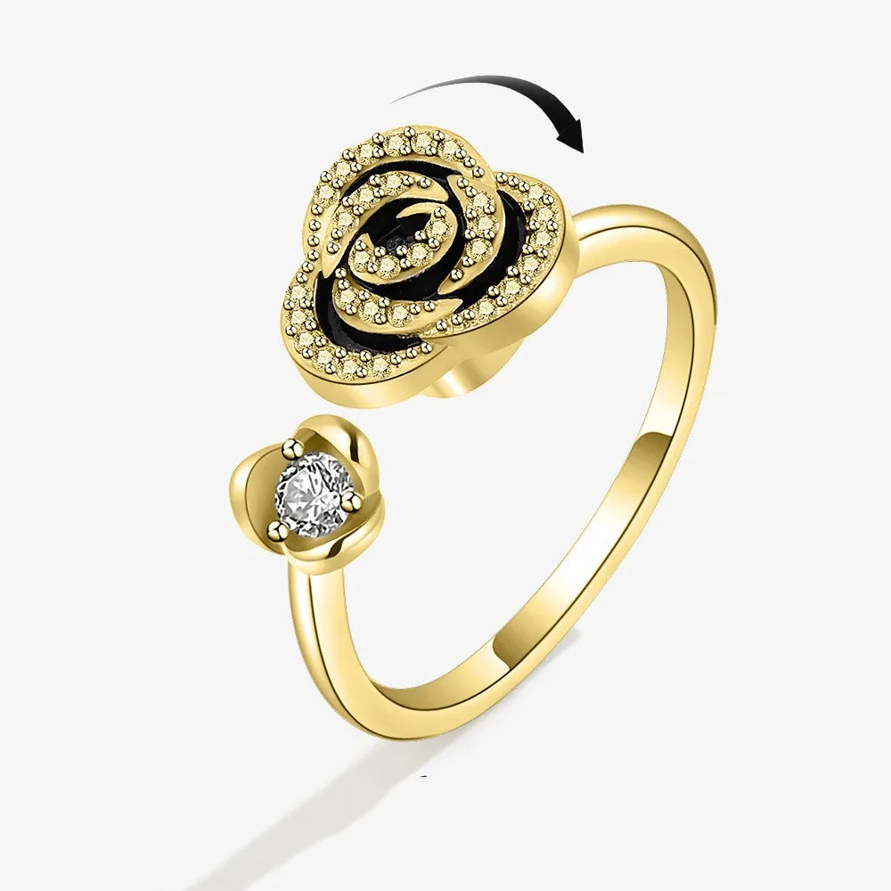 2025 New Rotating Anxiety Knuckle Ring For Women Adjustable And Stackable Open Couple Rings Party Jewelry Gifts Anillo