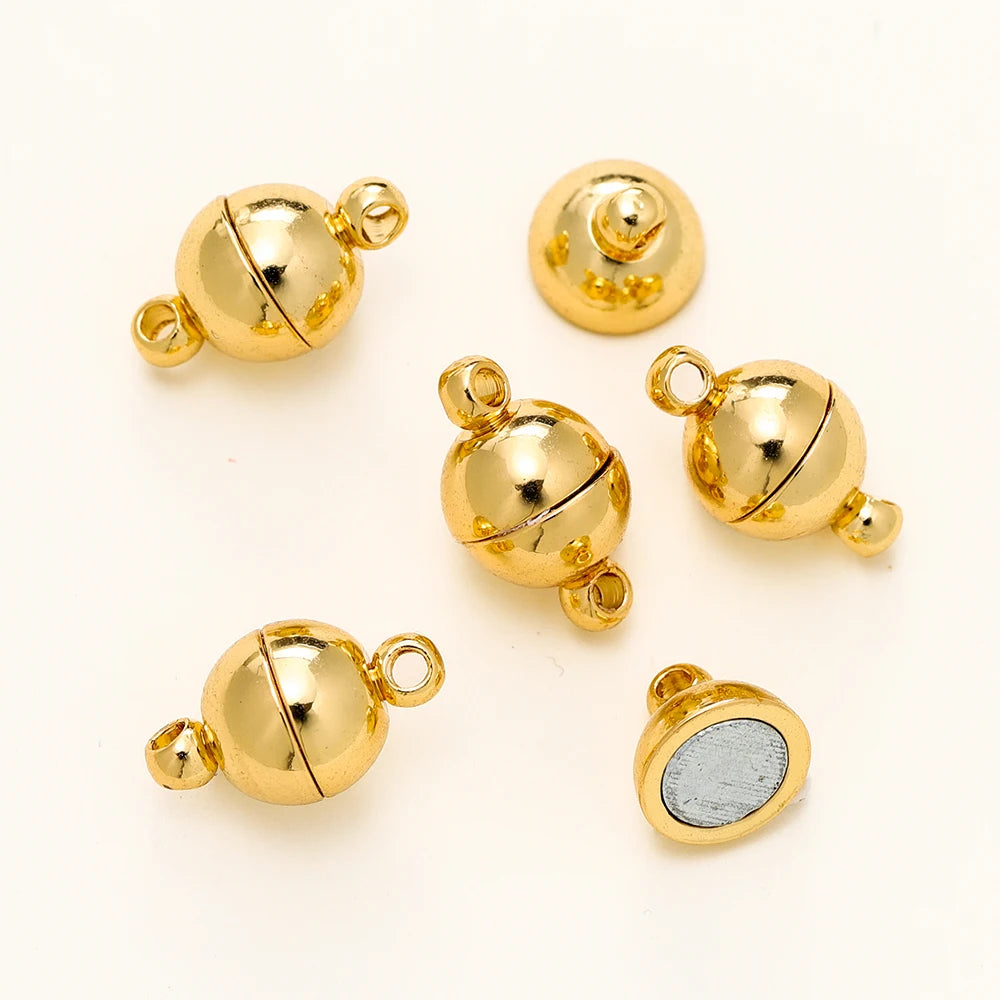 4/6 Stück/Packung 8*14MM 14K/18K Vergoldetes Messing Magnetverschluss Perlen für handgemachten DIY Schmuckzubehör