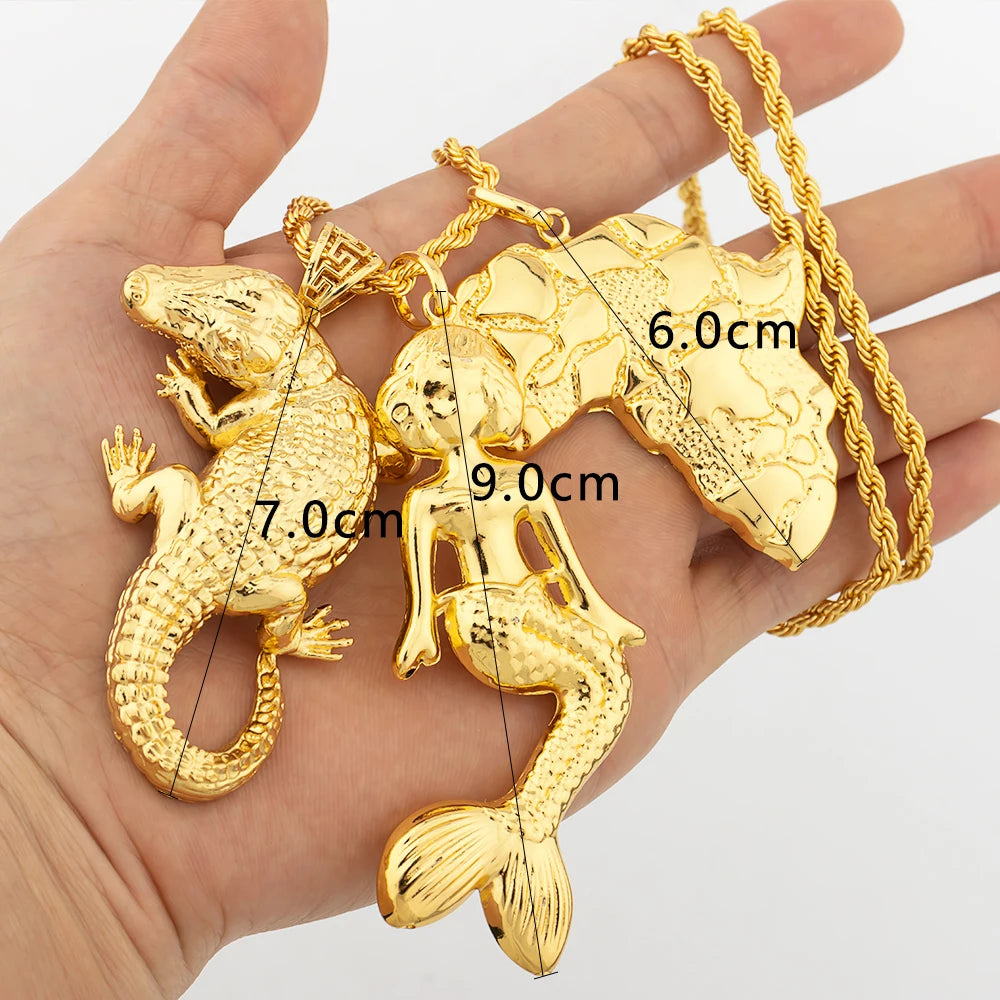 Colgante color oro Dubái, estilo hip hop, personalidad para hombres y mujeres, joyería minimalista, joyería para fiestas, regalos de cumpleaños.