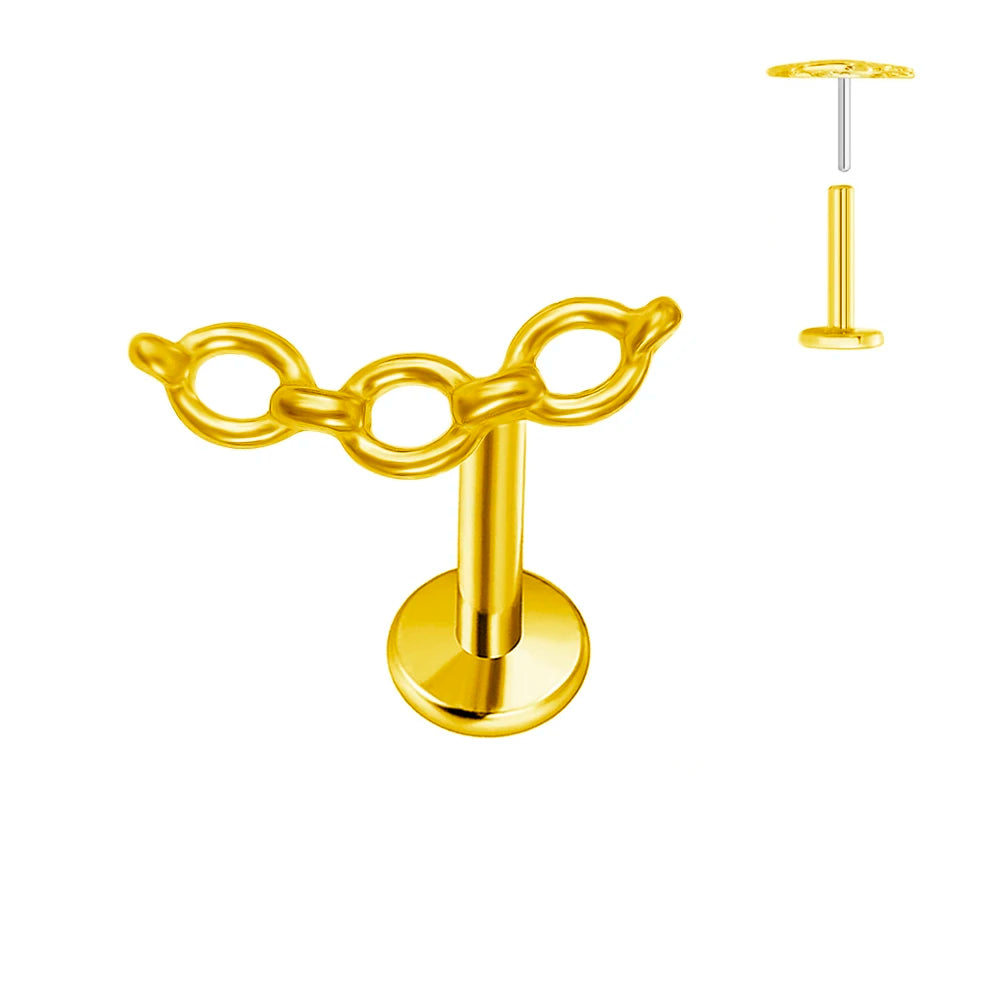 ASTM F136 G23 Titan Ohrstecker Blume 16G 18G 20G Threadless Piercing Blatt Push-in Lippenstecker Daith Labret Conch