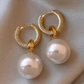 versilberte Perlen-Zirkon-Ohrringe für Damen, Mädchen, Party-Geschenk, kreisförmig, Temperament, Bankett-Schmuck