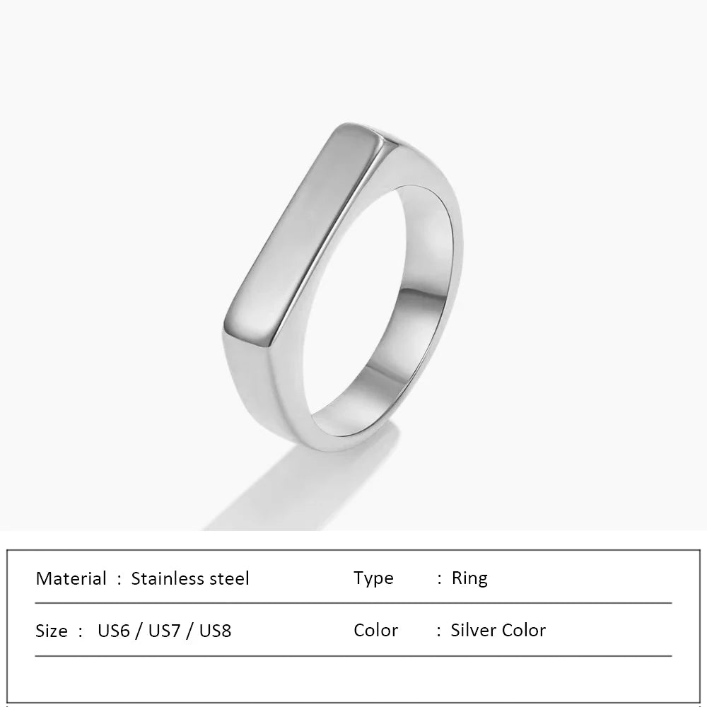 Anillo de acero inoxidable impermeable para mujer, anillo de corazón que no se decolora, anillos de metal elegantes, joyería sencilla, novedad, venta al por mayor, Dropshipping
