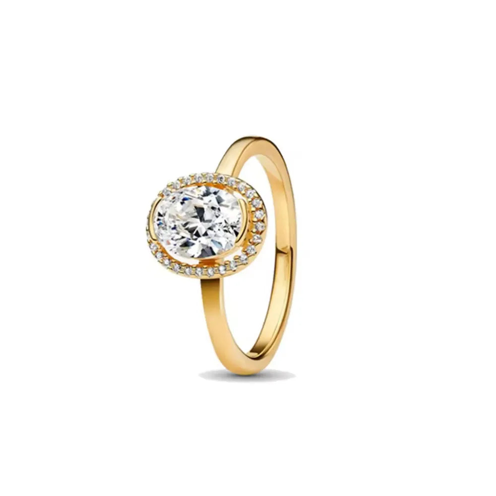 925er Silber Herzsteinringe in Goldfarbe Ring Neu Heiß begehrte Ringe in Goldfarbe Passend für jeden Anlass DIY Geburtstagsgeschenk