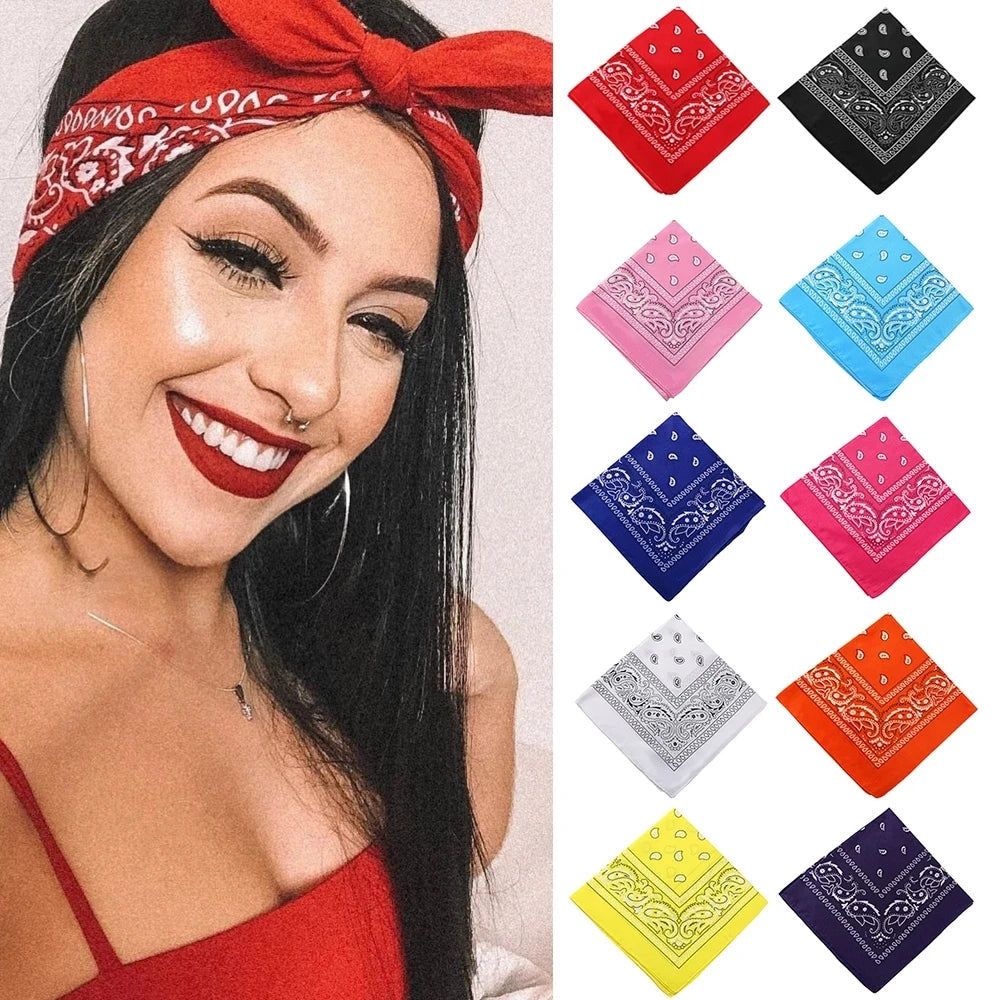Pañuelo Bandana Hip Hop para Mujeres, Niñas, Niños, Punk, Cuadrado, Diadema, Accesorios para el Pelo, Moda Bohemia 2024