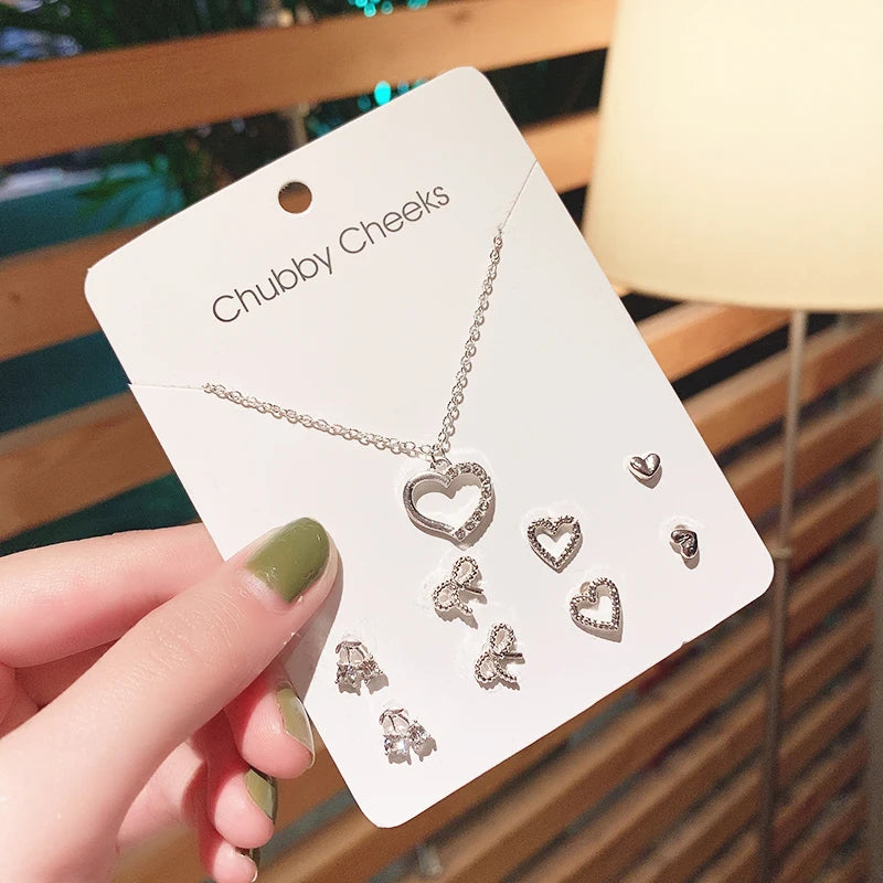 Neue S925 Silber Nadel Ohrstecker Set für Frauen Mädchen Einfache Süße Exquisite Mini Ohrringe Schmuck Geschenk Großhandel Direktverkauf
