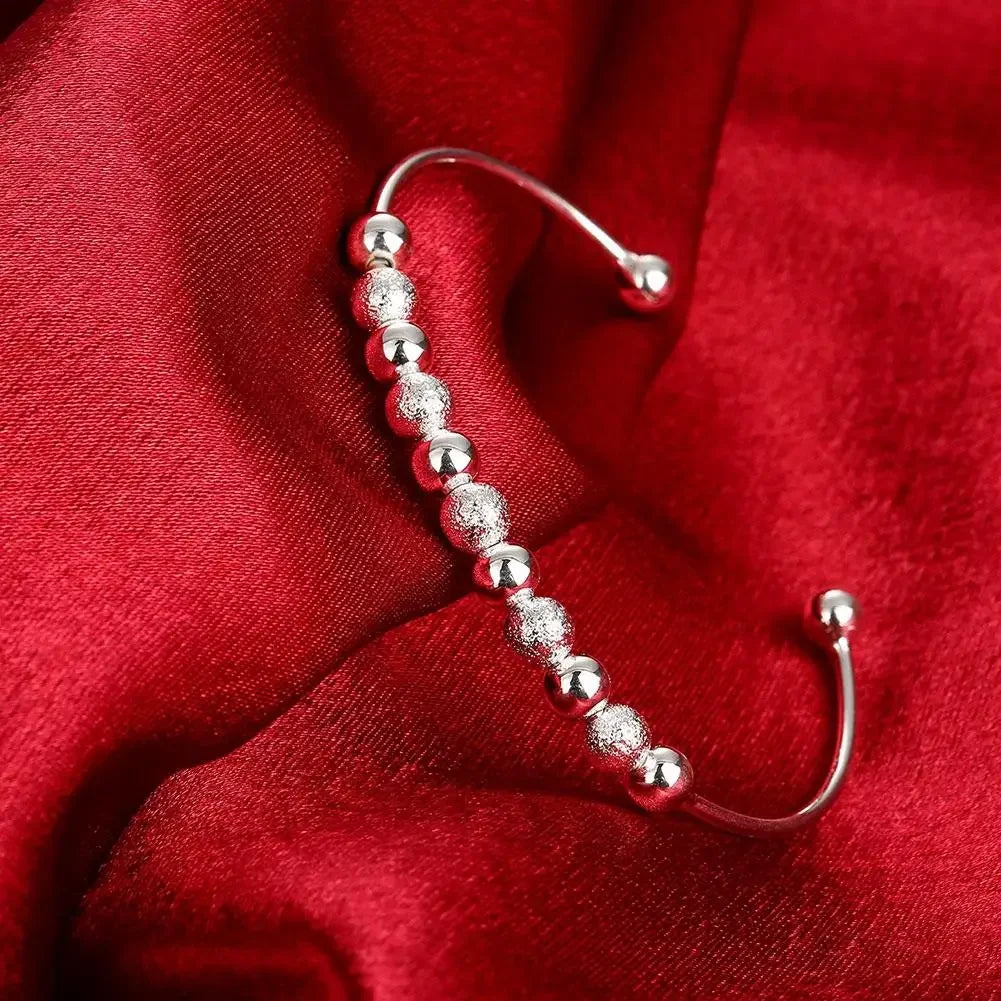 Trendige 925 Sterling Silber Armreifen Armband Anhänger Süße Offen für Frauen Mode Schmuck Verstellbare Größe Manschette Hochzeit Party