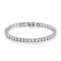 S925 Sterling Silber Armband Zirkonia Tennisball Damen Mode Schlicht Verlobung Hochzeit Charme Schmuck 4mm 16-23cm