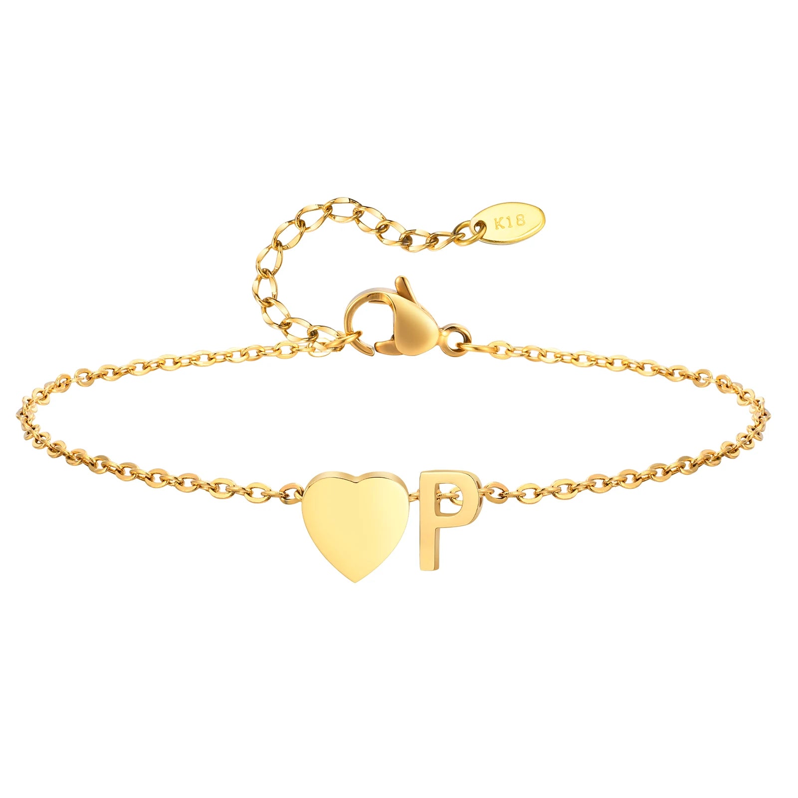 Damen Herz Anfangs-Fußkettchen Armbänder Verstellbarer Strand Schmuck Hypoallergener Edelstahl Personalisierte Namens Fußkette Fußkettchen