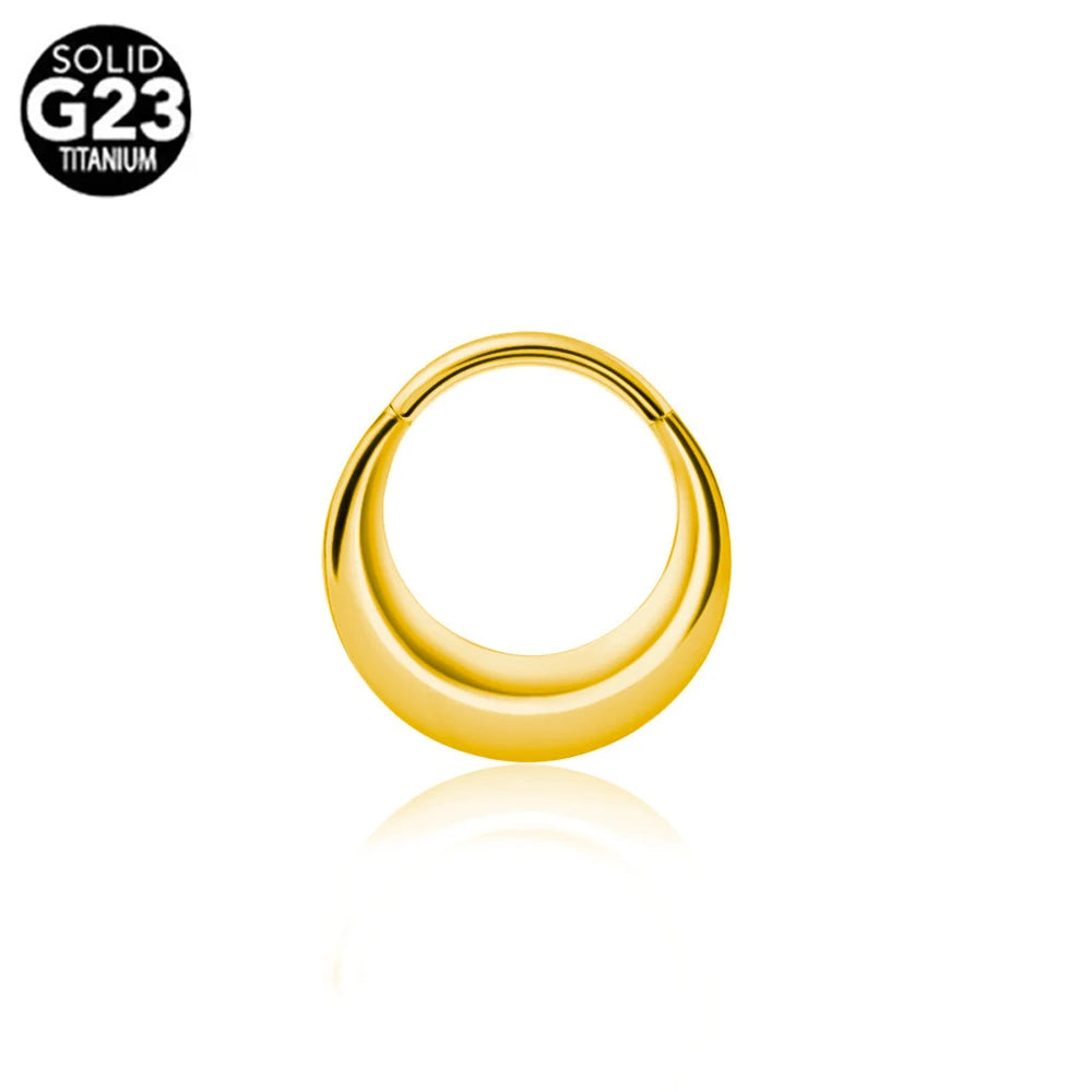 G23 Titanio Abeja Septum Aro Nariz Piercing Joyería Corporal 16G Segmento Lunar Serpiente Clicker Hélice Oreja Cartílago Corazón Daith Aro