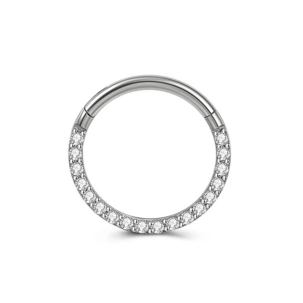 316L Chirurgischer Stahl Segment Nasenring Zirkon Septum Clicker Ohrknorpel Helix Daith Hoop Körperschmuck Piercing