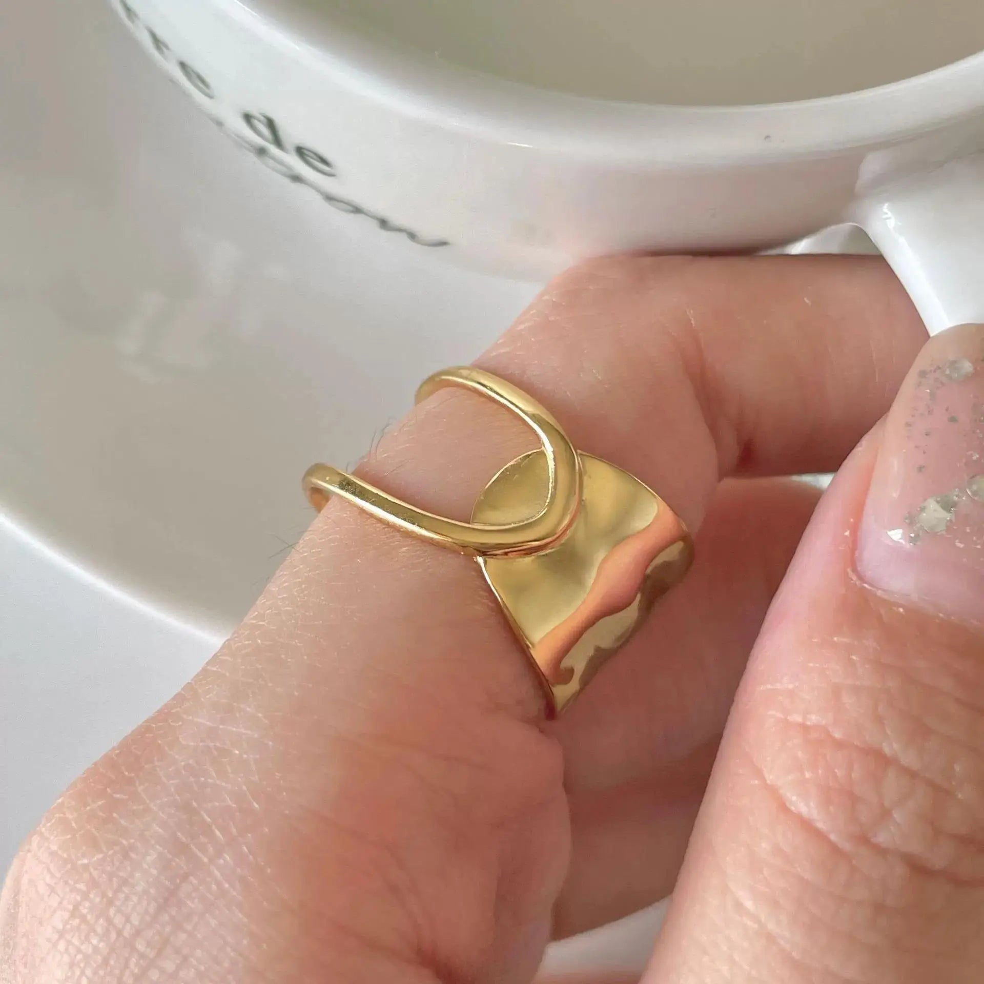 Anillo Nudo Cadena Plata de Ley 925 para Mujer, Anillo Ancho de Diseño Geométrico Rock Punk, Regalo de Joyería, Venta al por Mayor y Dropshipping