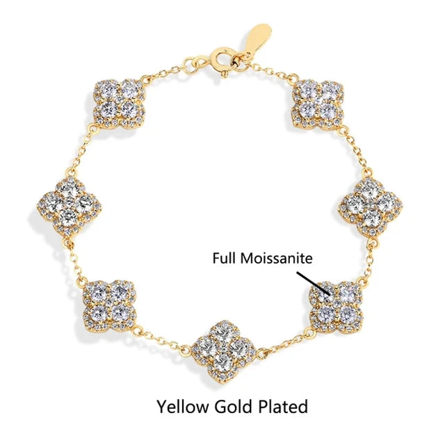 MINTYBOX S925 Sterling Silber Voll Moissanit Armbänder D VVS1 Labor Diamant für Frauen 18k vergoldet Verlobung Schmuck Geschenk