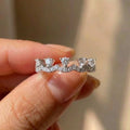 925 Sterling Silber Eleganter Krone Zirkon Ring für Frauen Stapelbares Accessoire Party Jubiläen Hochzeit Schmuck Geschenk