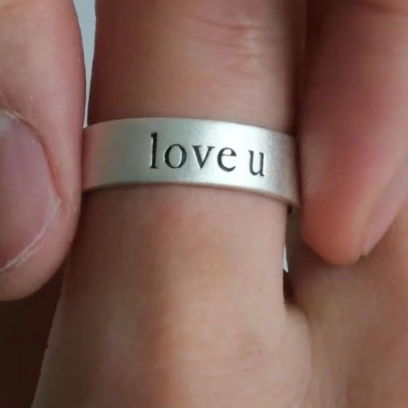 1PC Unique Design Sense Letter Handprint Ring For Men Women Versatile Fashion Couple Ring Personalized Simple Ring Jewelry Gifts