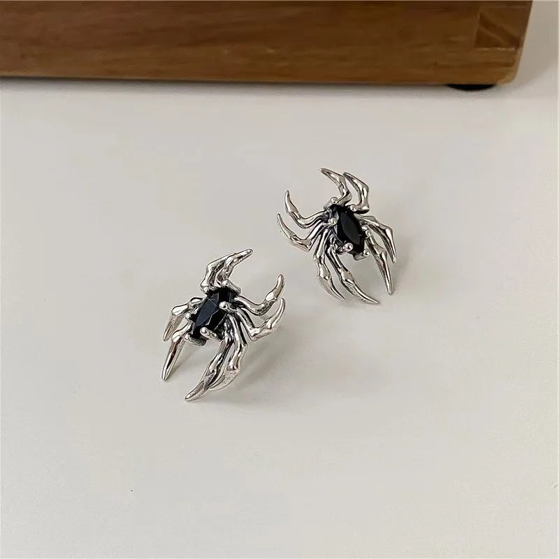 Halloween Gothic Retro Alte Spinne Zirkon Ohrringe Frauen Mode Design Schwarzer Zirkon Ohrring Party Schmuck Geschenke Großhandel