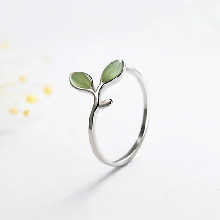 925 Sterlingsilber Blättermuster Verstellbare Ringe für Frauen Mädchen Hochzeit Luxuriöser Qualitätsschmuck Zubehör Großhandelsschmuck