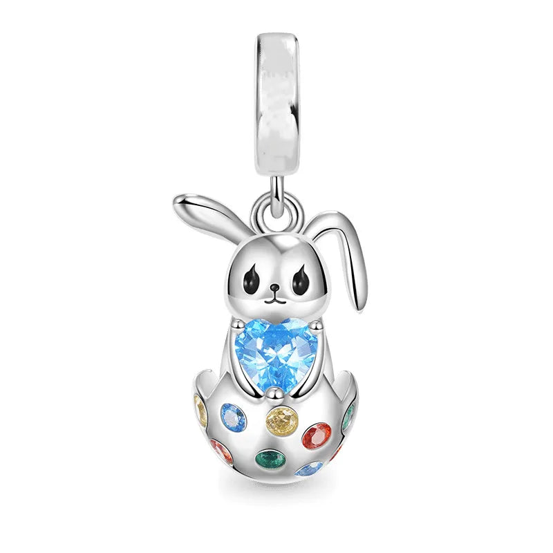 Europäische Sommer Blaue Serie Schildkrötenblumen-Anhänger Passend für S925 Europäisches 925 Sterling Silber Armband Armreifen Halskette