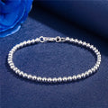 925 Sterling Silber Charm Armband für Frauen 4mm Perlen Kette Beliebte Marken Schmuck Hochzeit Party Weihnachtsgeschenke