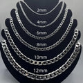 Collar de plata esterlina 925 para hombre de 2/4/6/8/10/12MM y 40-75cm, collar de cadena con cierre de langosta para hombre y mujer, regalo de compromiso