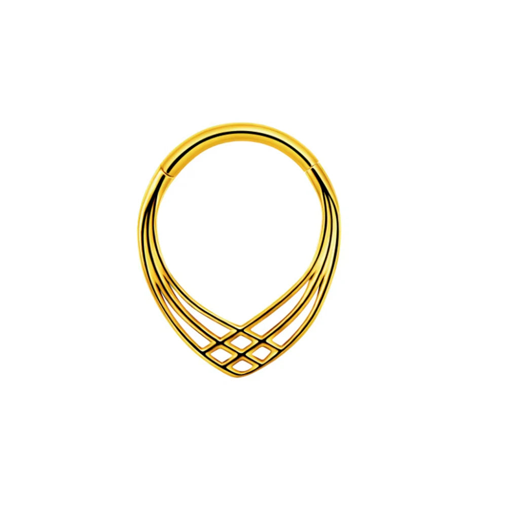 16G Septum Nasenpiercing Scharnier Clicker 316L Edelstahl Daith Clicker Helix Knorpelohrring Kette Körperschmuck