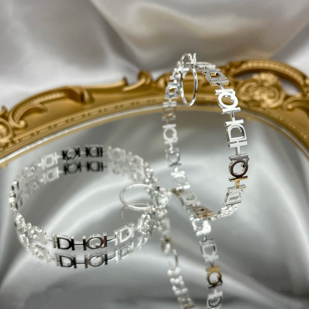 DHQH New Wholesale 40-70mm Customized Name Earrings Stainless Steel Earrings Customized Letter Earrings Women's Bridal Maid Gift