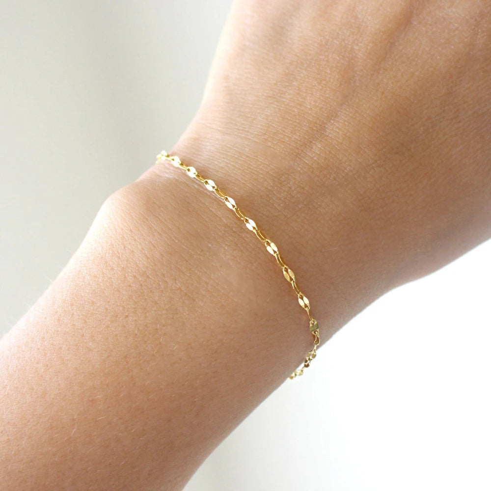 Verstellbare goldfarbene Edelstahlkettenarmbänder für Damen Großhandel Edelstahlschmuck Damenarmbänder