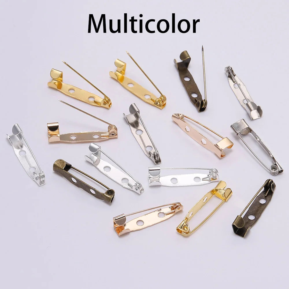 20-50 unidades de 20 25 32 38mm Pin de Broche con Cierre de Seguridad Base en Blanco Soporte para Placa para Fabricación de Joyas DIY Suministros