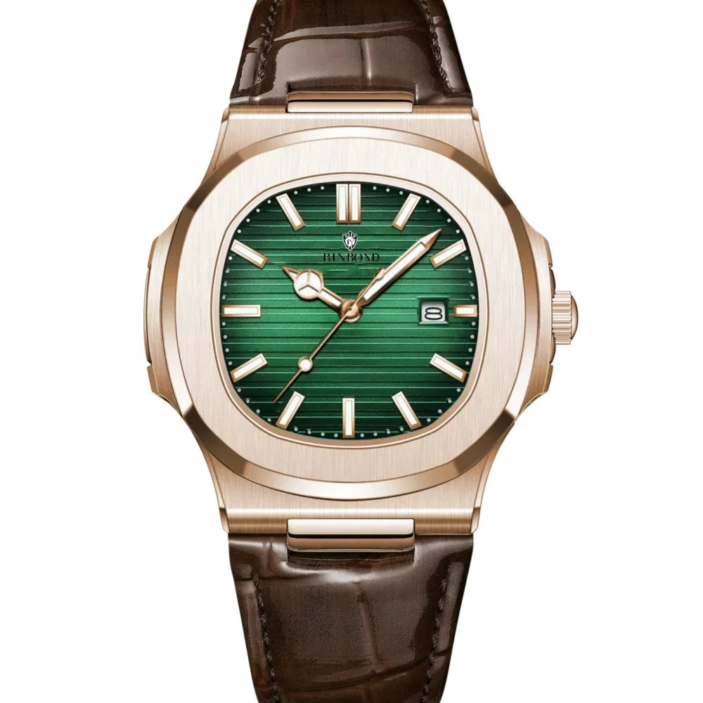 Nuevos relojes de pulsera de cuarzo de moda casual para negocios, reloj de oro rosa para hombres, reloj de lujo, relojes automáticos para hombres, reloj masculino negro