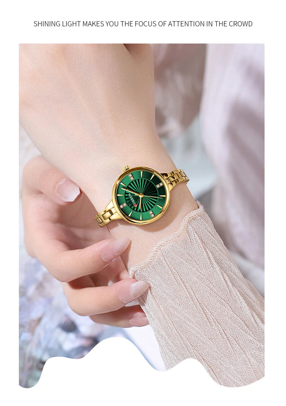 CURREN 9097 Top Brand Women's Quartz Watch Fashion Casual Gold Silver Waterproof Stainless Steel Strap Women's Elegant Watch