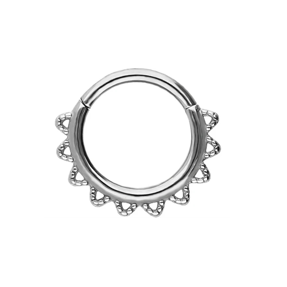 Anillo de nariz con flores, tabique, 100 % acero quirúrgico 316L, circonita, clicker, perforación Daith, cartílago de oreja, aro Helix, flores, gotas de agua
