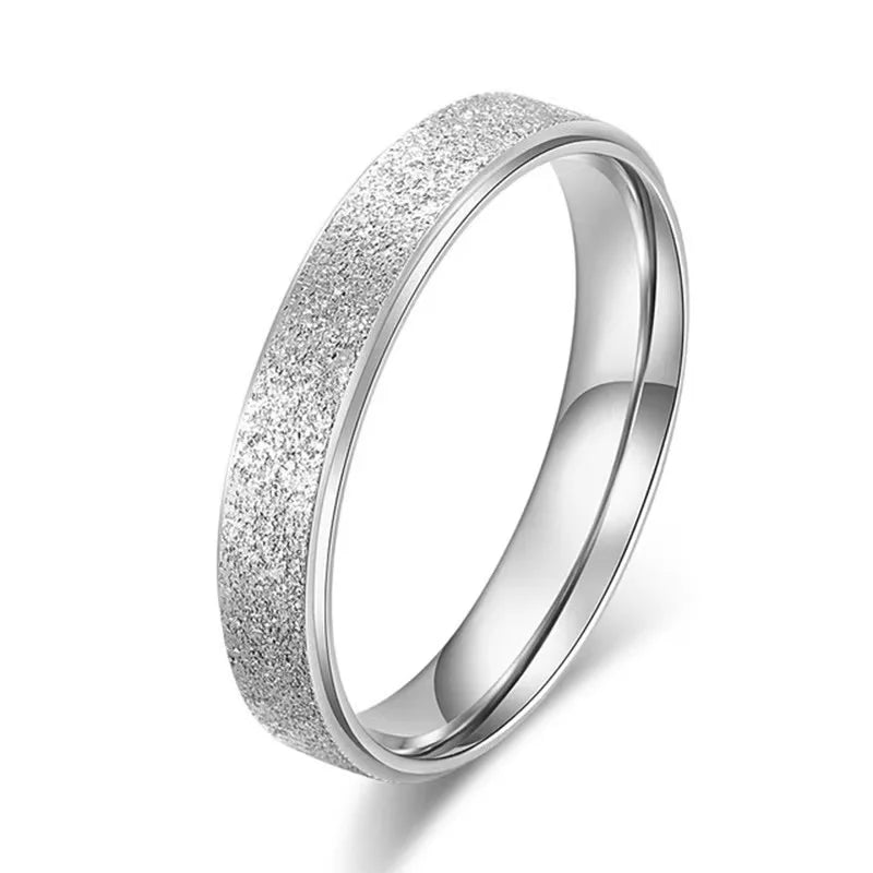 SUNIBI Anillo de acero inoxidable esmerilado para mujer, moda, anillos de dedo de Color dorado simple, regalos de boda, joyería para niñas al por mayor