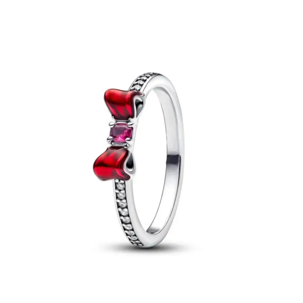 925er Silber Herz-Stein-Ring Neu Heiß Verkaufend Rosa Weiße Ringe Geeignet für jeden Anlass Passendes DIY Geburtstagsgeschenk