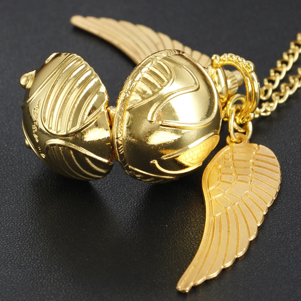 Magische Goldene Fee Kugel Quarz Taschenuhr Herren- und Damenuhr Vintage Fob-Uhr Kinder Geschenk Anhänger Halskette Souvenir Cf1177