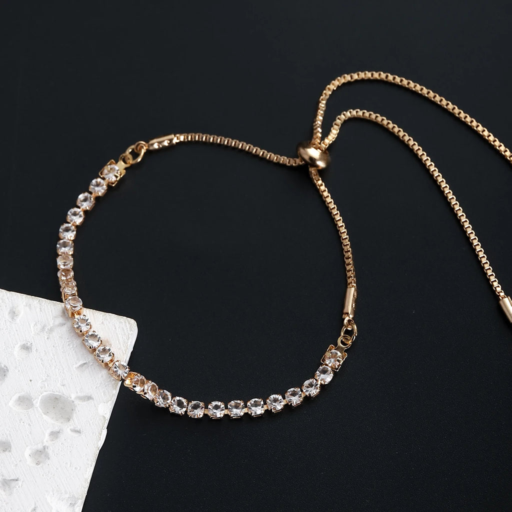 Feines Silberarmband Eleganter Zirkon-Tennis-Kristall-Kette für Damen Mode Edle Verlobung Hochzeit Glamour