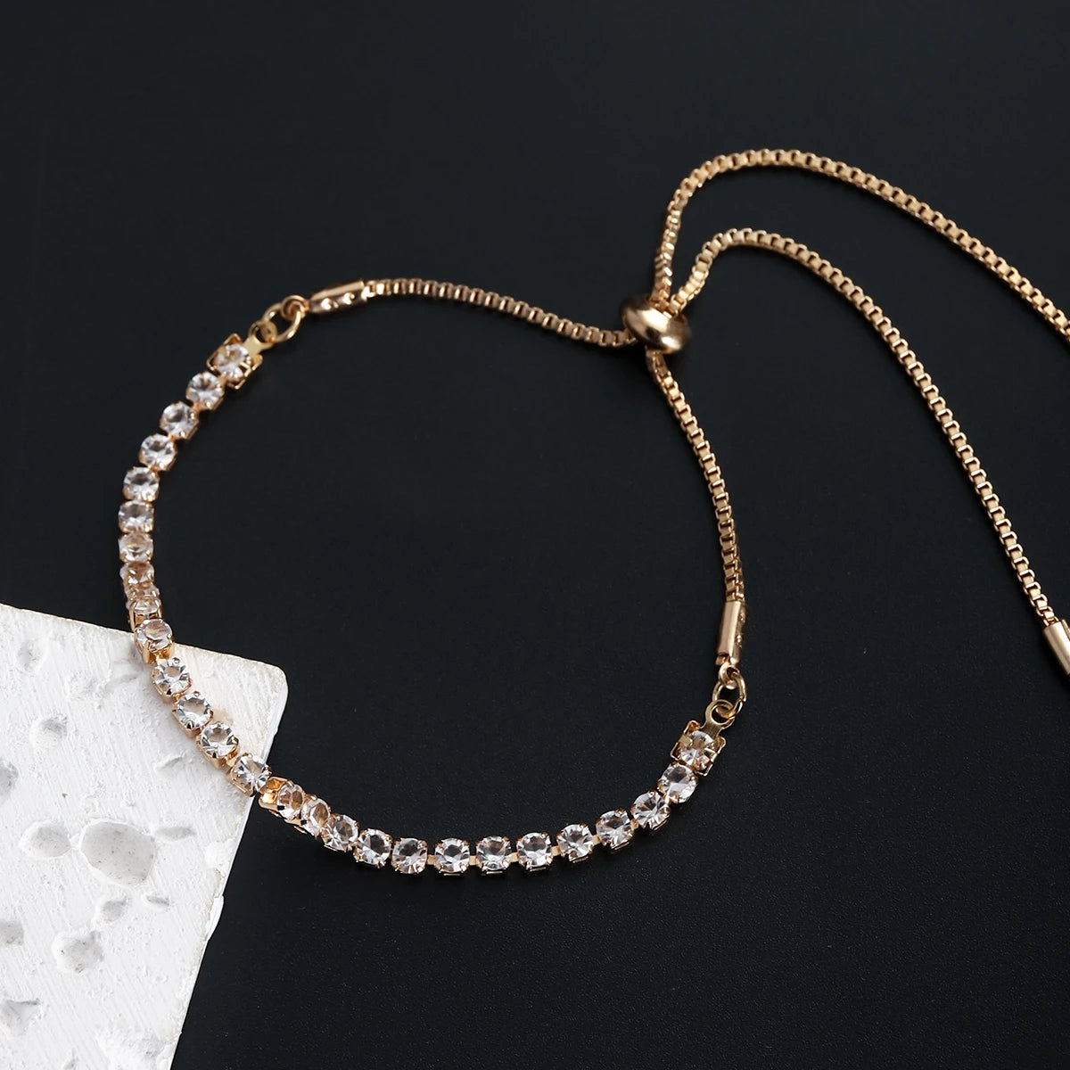 Feines Silberarmband Eleganter Zirkon-Tennis-Kristall-Kette für Damen Mode Edle Verlobung Hochzeit Glamour