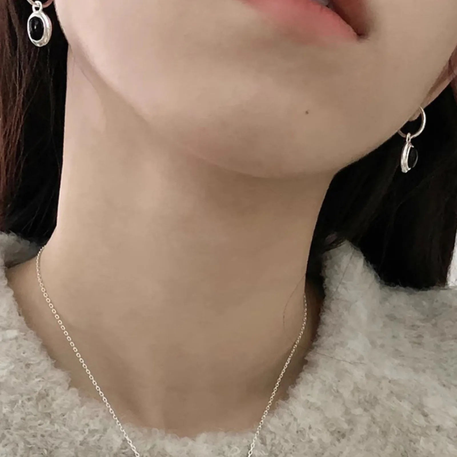 Pendientes redondos de oro vintage de plata de ley 925 para mujer, pendientes de bola negra, joyería que previene la alergia, accesorios de fiesta, regalo