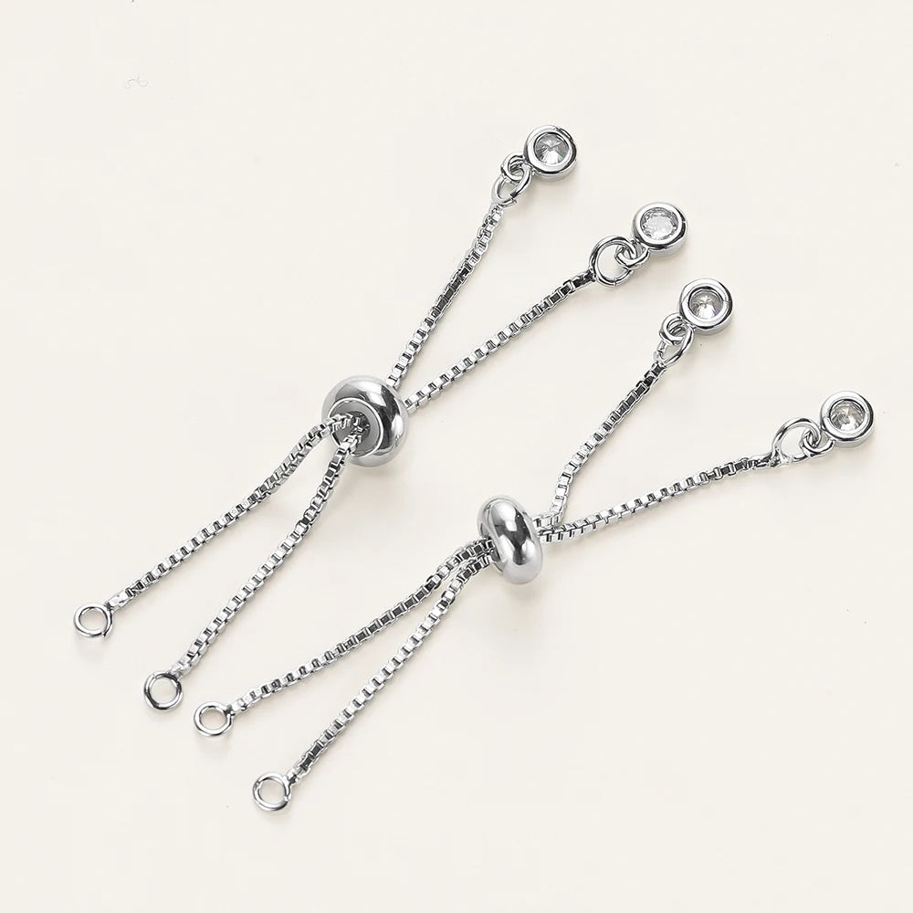 2/4 Stücke 5/7/12cm 14K/18K Vergoldete Messing Verstellbare Slider-Ketten Für DIY Armbandherstellung Schmuckherstellung Zubehör