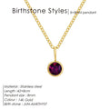 Birthstone Necklace for Woman Stainless Steel 12 Constellation DIY Colourful Zirconia Pendat Birthday Gift Jewelry Wholesale