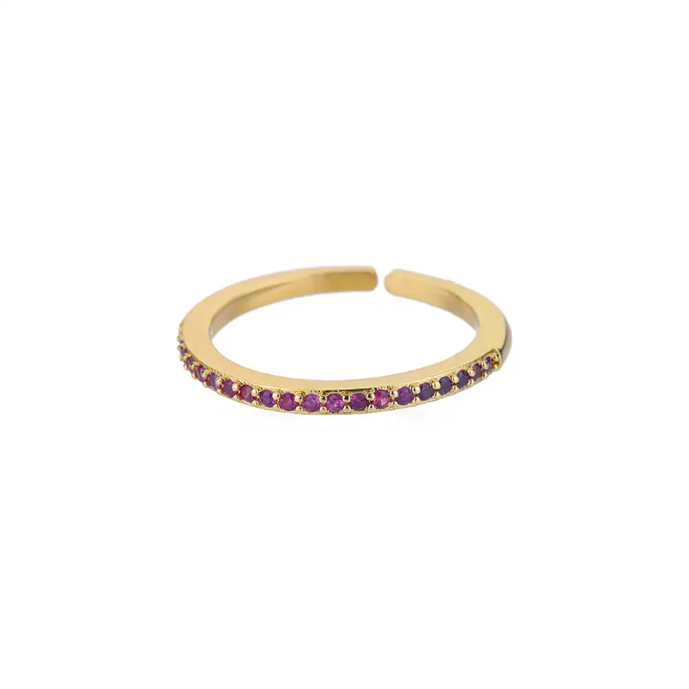 Mini Zirkon Grüne Ringe für Frauen Edelstahl Goldfarbe Verstellbarer Fingerring Verlobung Hochzeit Weihnachtsgeschenk Schmuck