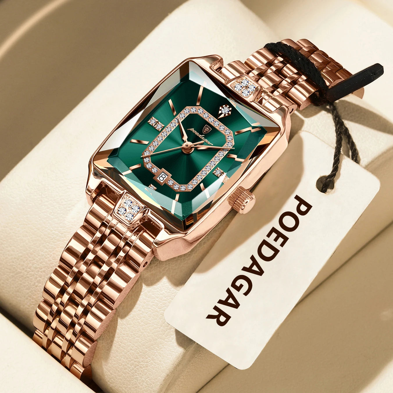 POEDAGAR Marca de Lujo Reloj de Pulsera para Mujer Impermeable Acero Inoxidable Fecha Reloj de Mujer Informal Moda Cuarzo Relojes de Mujer Reloj