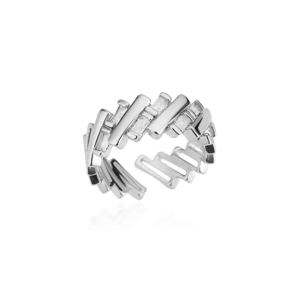 Damen Blumen Offene Ringe Für Frauen Edelstahl Zirkonia Blumen Offener Verstellbarer Ring Schmuck Studenten Mädchen Geschenk
