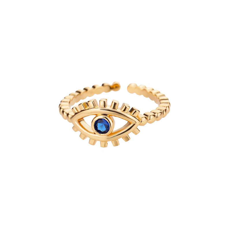 Böse Augen Ringe für Damen Edelstahl Türkischer Augenring Hochzeit Gothische Ästhetik Schmucksets anillos bague bijoux
