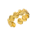 Muschelringe für Frauen, vergoldete Edelstahlringe, klobige Hochzeits-Statement-Schmuck-Muschelringe, Trendgeschenk Anillos