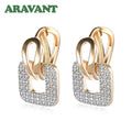 Aravant 925er Silber 18K Gold Quadratische Creolen für Damen Hochzeitsfeier Modeschmuck