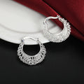 Heiß schöne 925 Sterling Silber hohl geschnitzte Ohrhänger für Frauen Retro Trend Party Schmuck Weihnachtsgeschenke Hochzeit