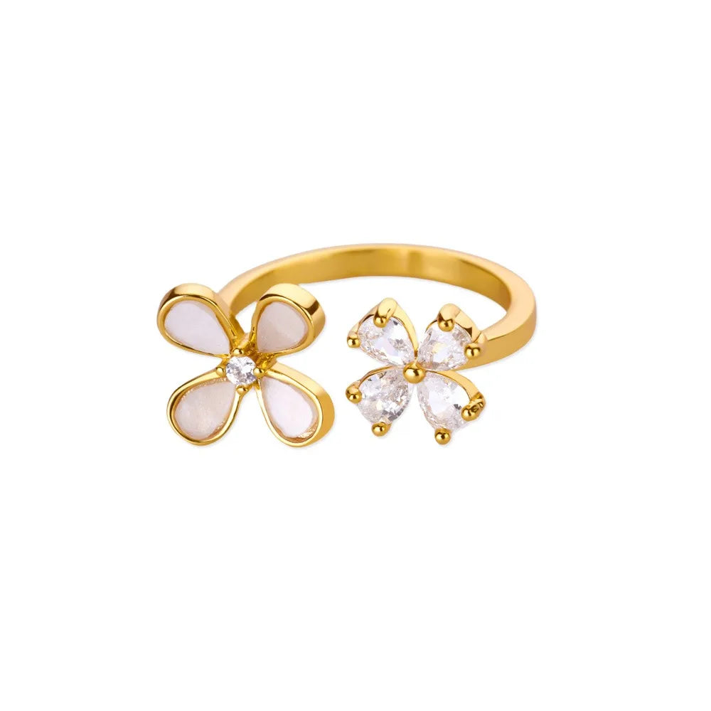 Edelstahl Übertrieben Große Blumenringe Für Frauen Gold Farbe Sonnenblume Fingerring Weiblich Mode Ästhetischer Schmuck Geschenk