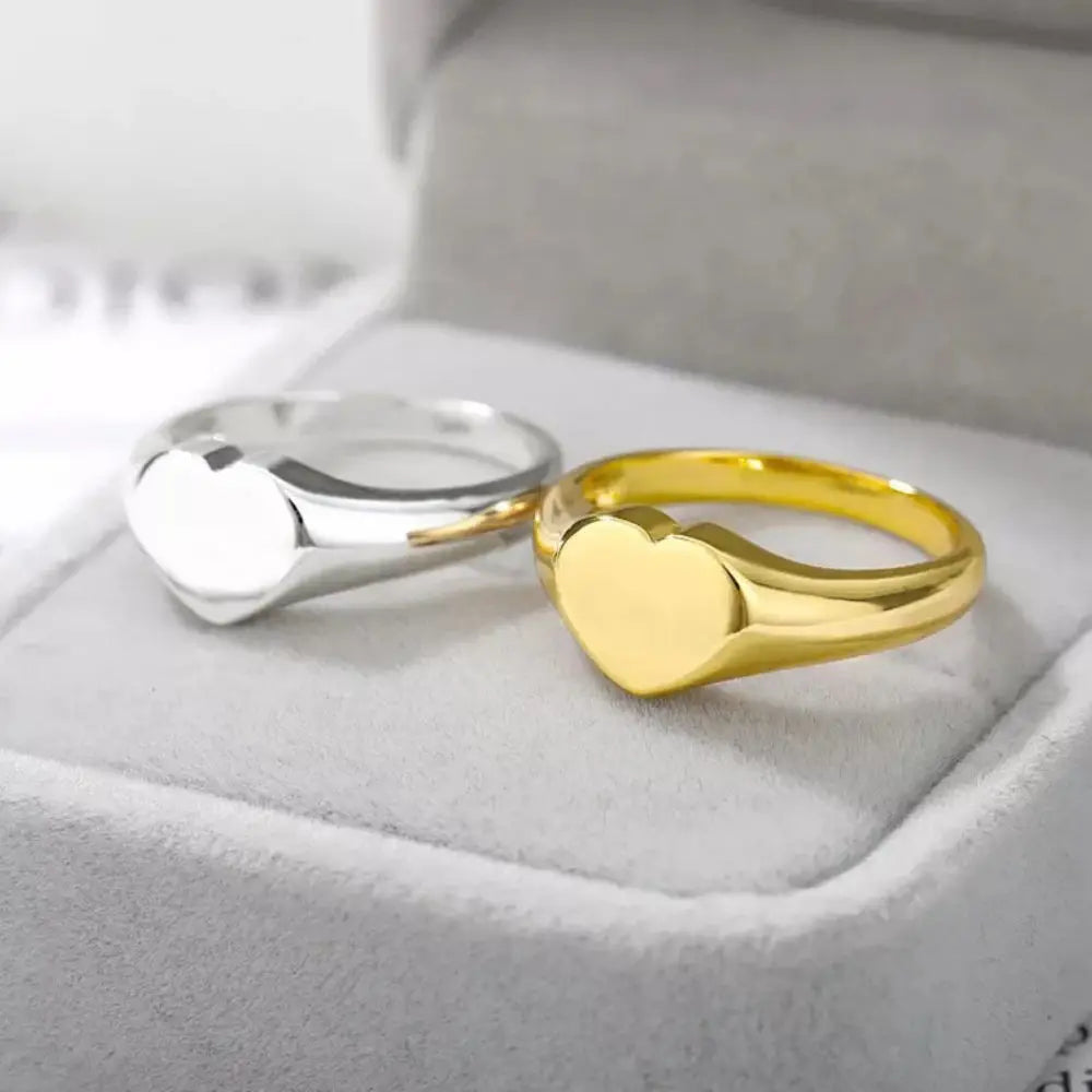 Anillo de acero inoxidable impermeable para mujer, anillo de corazón que no se decolora, anillos de metal elegantes, joyería sencilla, novedad, venta al por mayor, Dropshipping