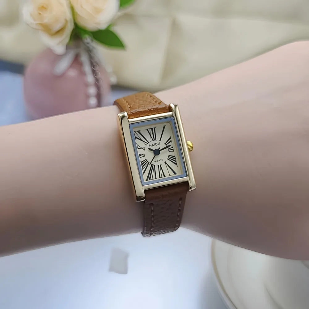 Relojes de pulsera de cuarzo de moda para mujer, correa de cuero simple, esfera romana, reloj de mujer de lujo, regalo para chica, relojes superventas Reloj Mujer